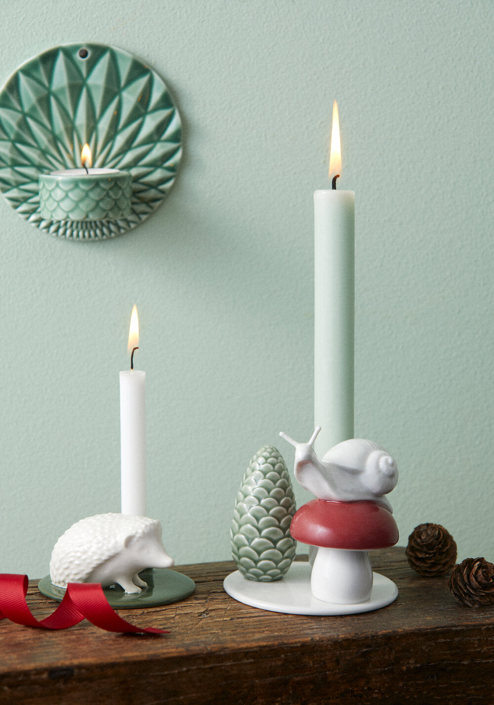 Winter Stories Snail & Mushroom lysestage - grøn/rød